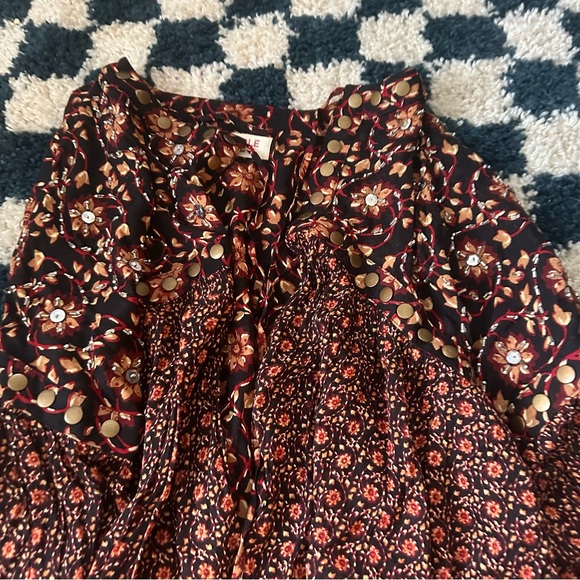 Free People Floral Boho Top - Brown and Red - Picture 4 of 5